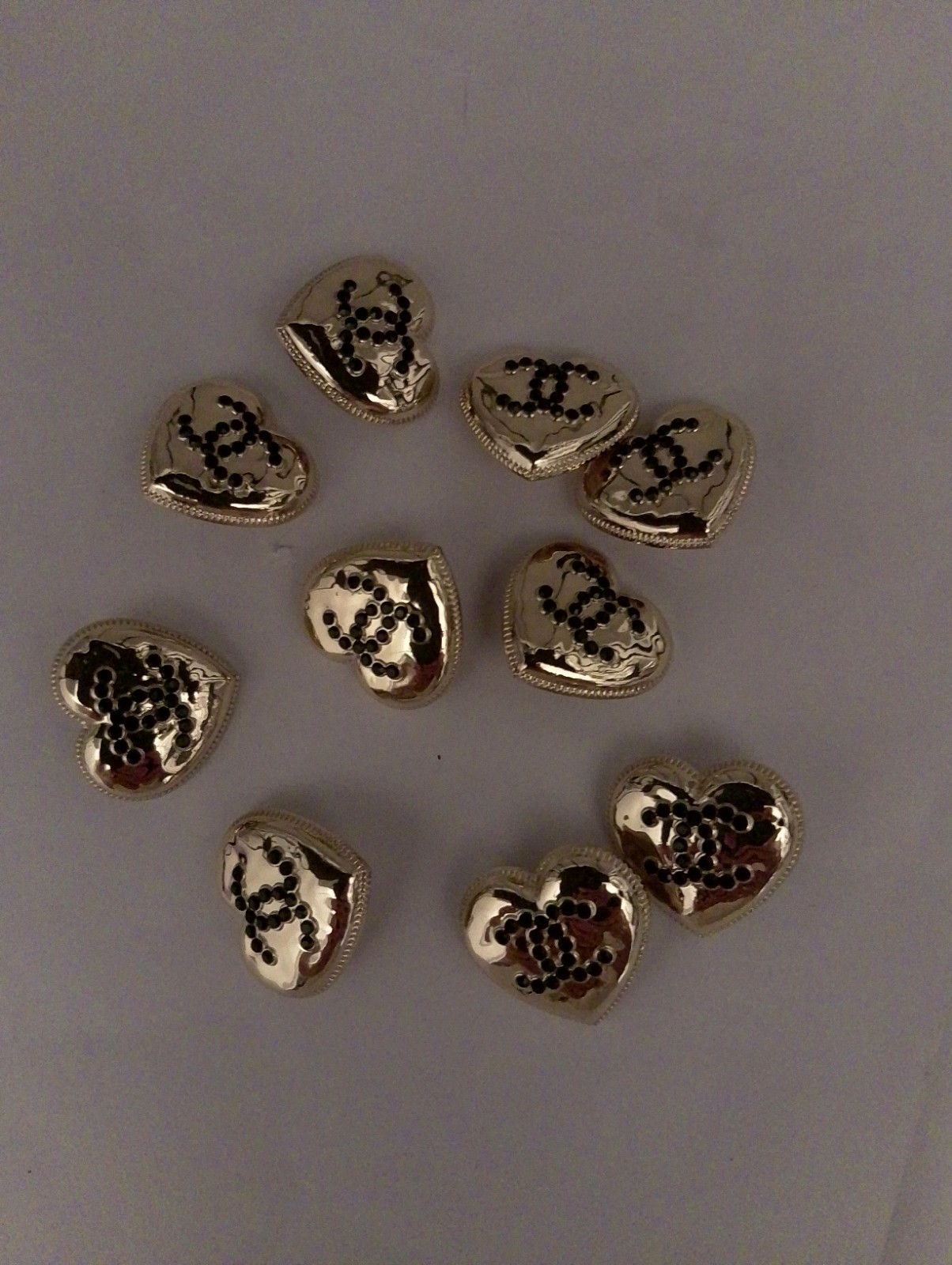 Lot Of ten 22Mm StampedDesigner Vintage Button Gold ToneChanel 10 BUTTONS Lot Of ten 22Mm StampedDesigner Vintage Button Gold ToneChanel 10 BUTTONS