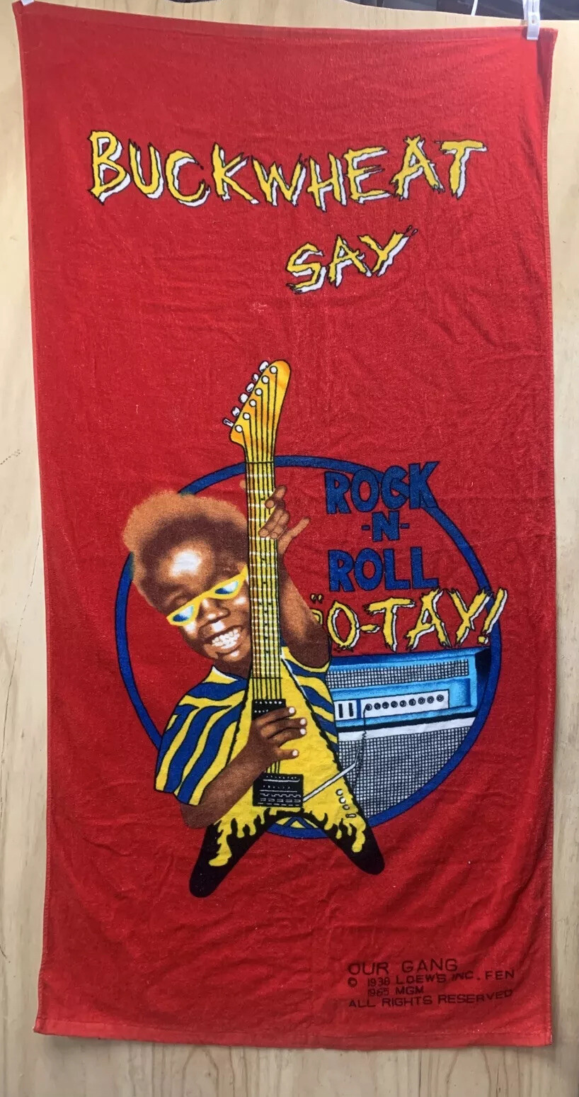 RARE Vintage BUCKWHEAT Beach towel Red Rock -n- Roll O-tay 1980\'s?