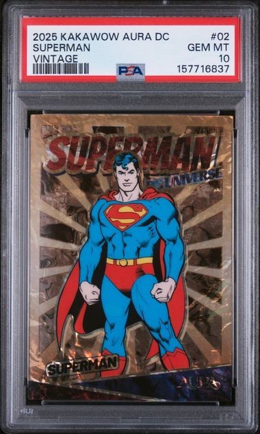 2025 KAKAWOW AURA DC SUPERMAN VINTAGE /165 #2 PSA 10