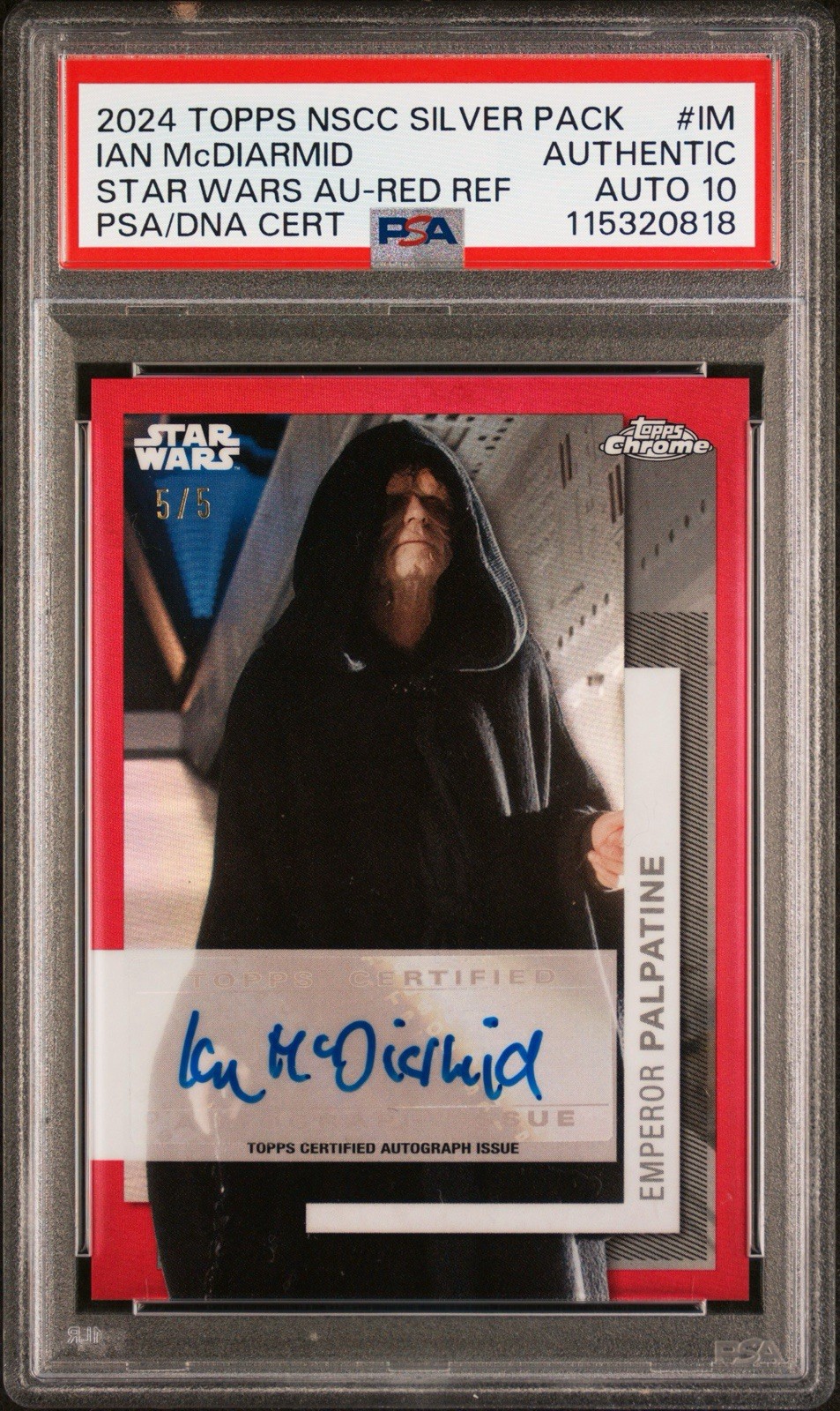 2024 Topps National Silver Pack Ian McDiarmid Autograph Palpatine Psa Auto 10