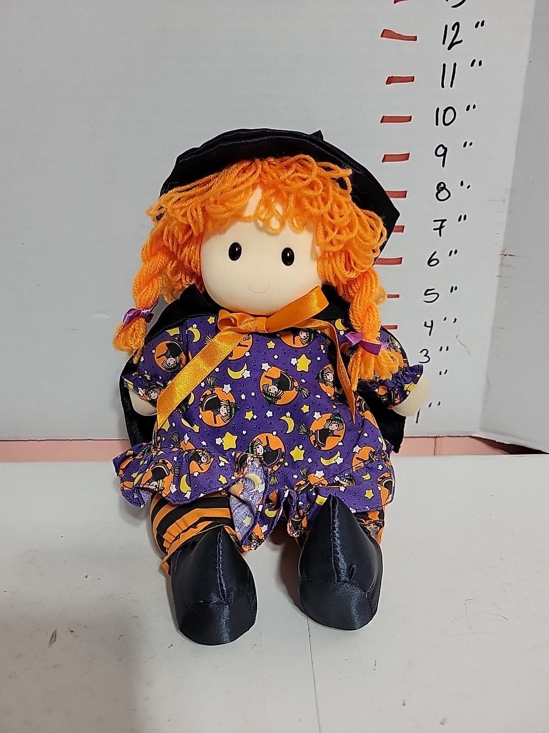 VTG Joelson Industries Inc 1996 Shelf Sitter Cute Halloween Witch Plush Doll
