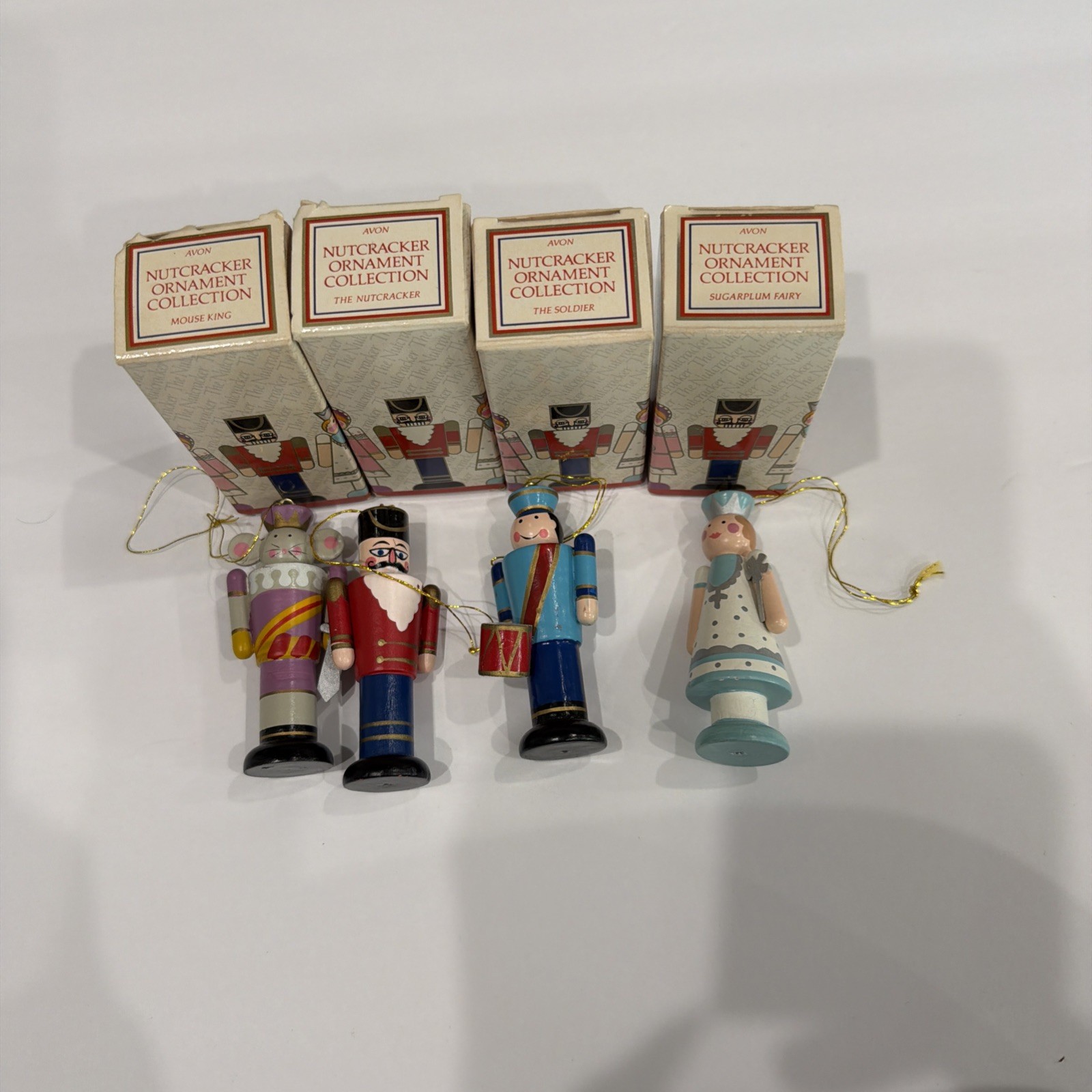 Vintage 1984 Avon Nutcracker Ornament Collection Set of 4 w/ Original Boxes