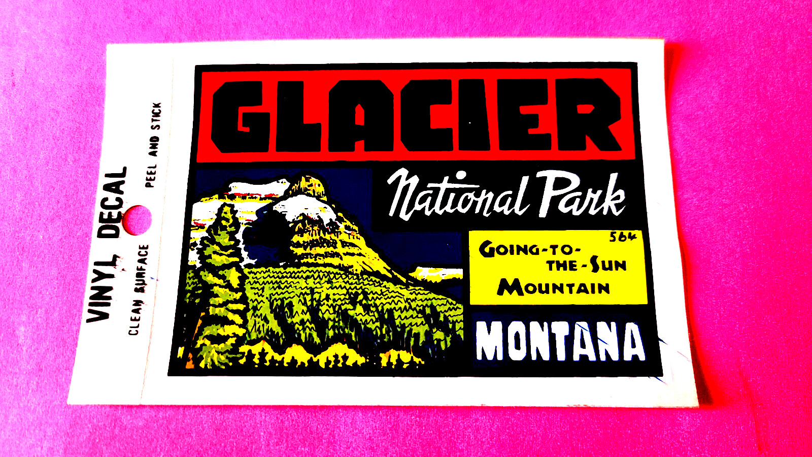 Glacier National Park Montana Going To The Sun Vintage Souvenir Decal Sticker