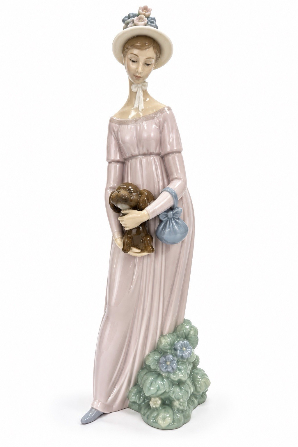 Lladro My Little Pet Porcelain Figurine Girl Holding Puppy Dog 11.5” Spain #4994