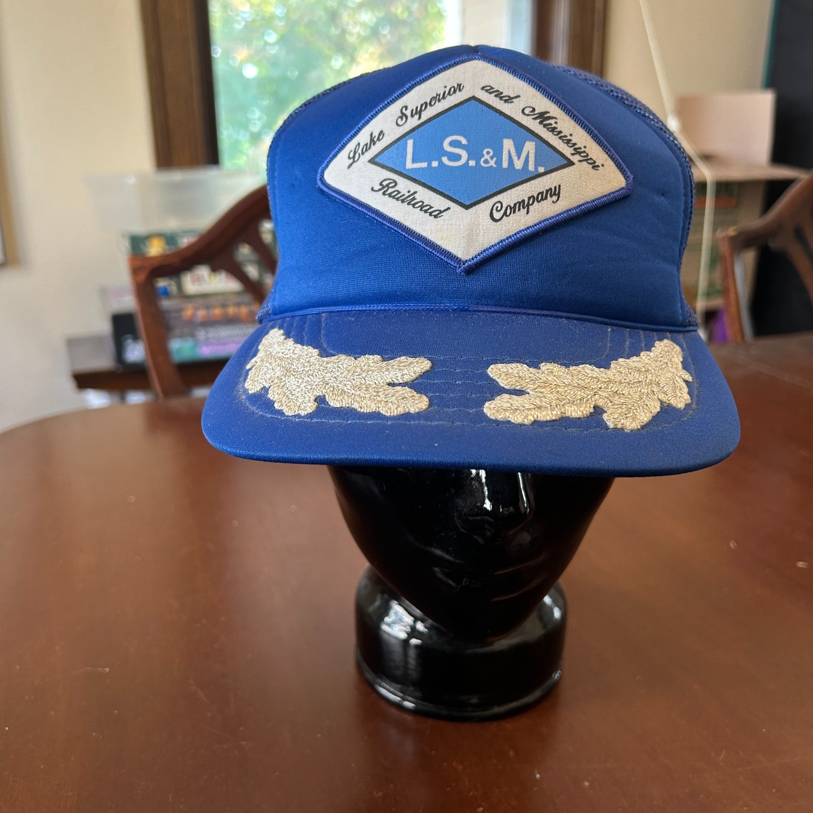 Vtg Lake Superior & Mississippi Railroad Snapback Hat Cap Patch Scrambled Eggs