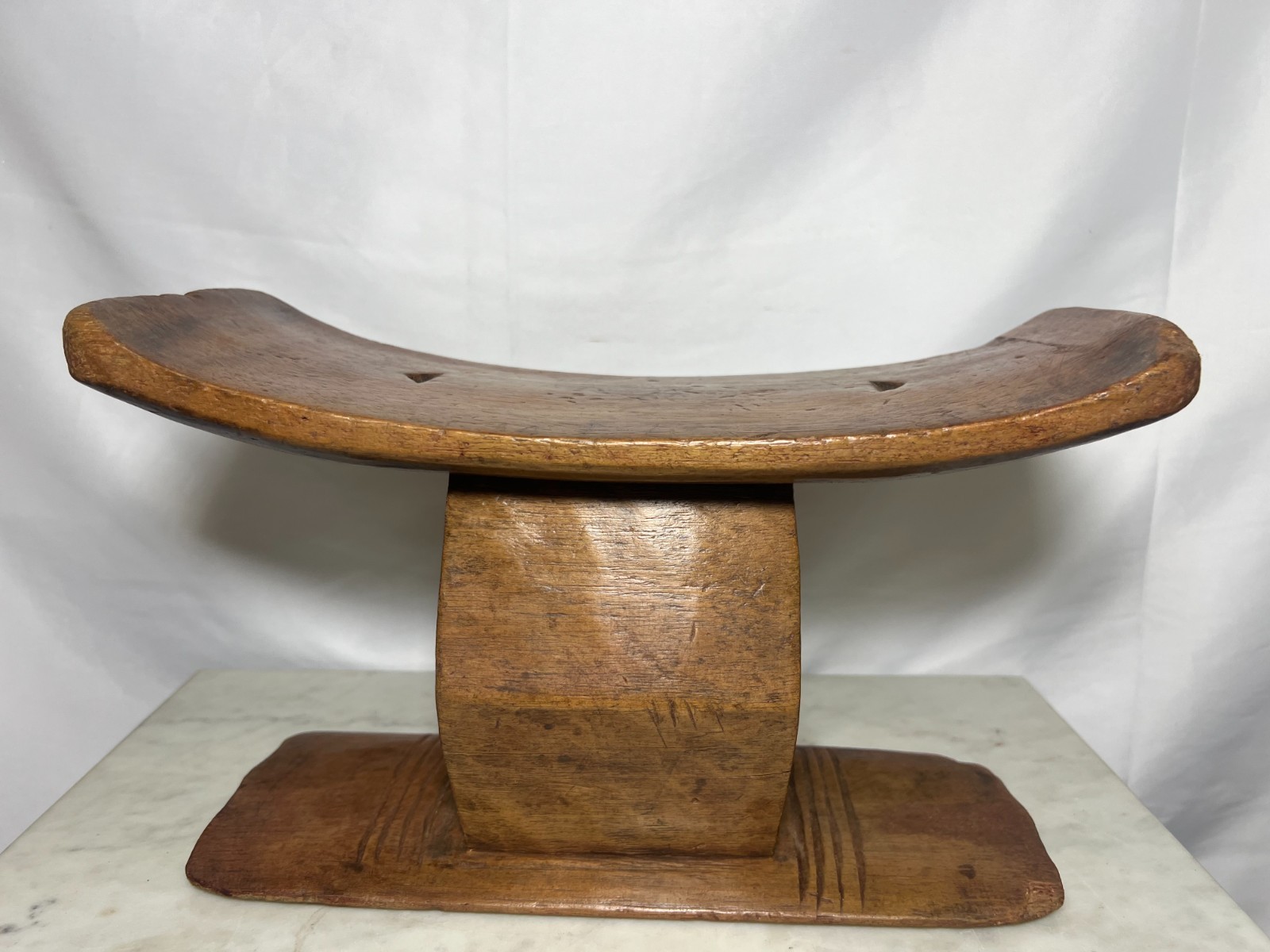 Antique Ashanti Stool Hand Carved African Wooden Tribal Stool 13x6x5 Ghana