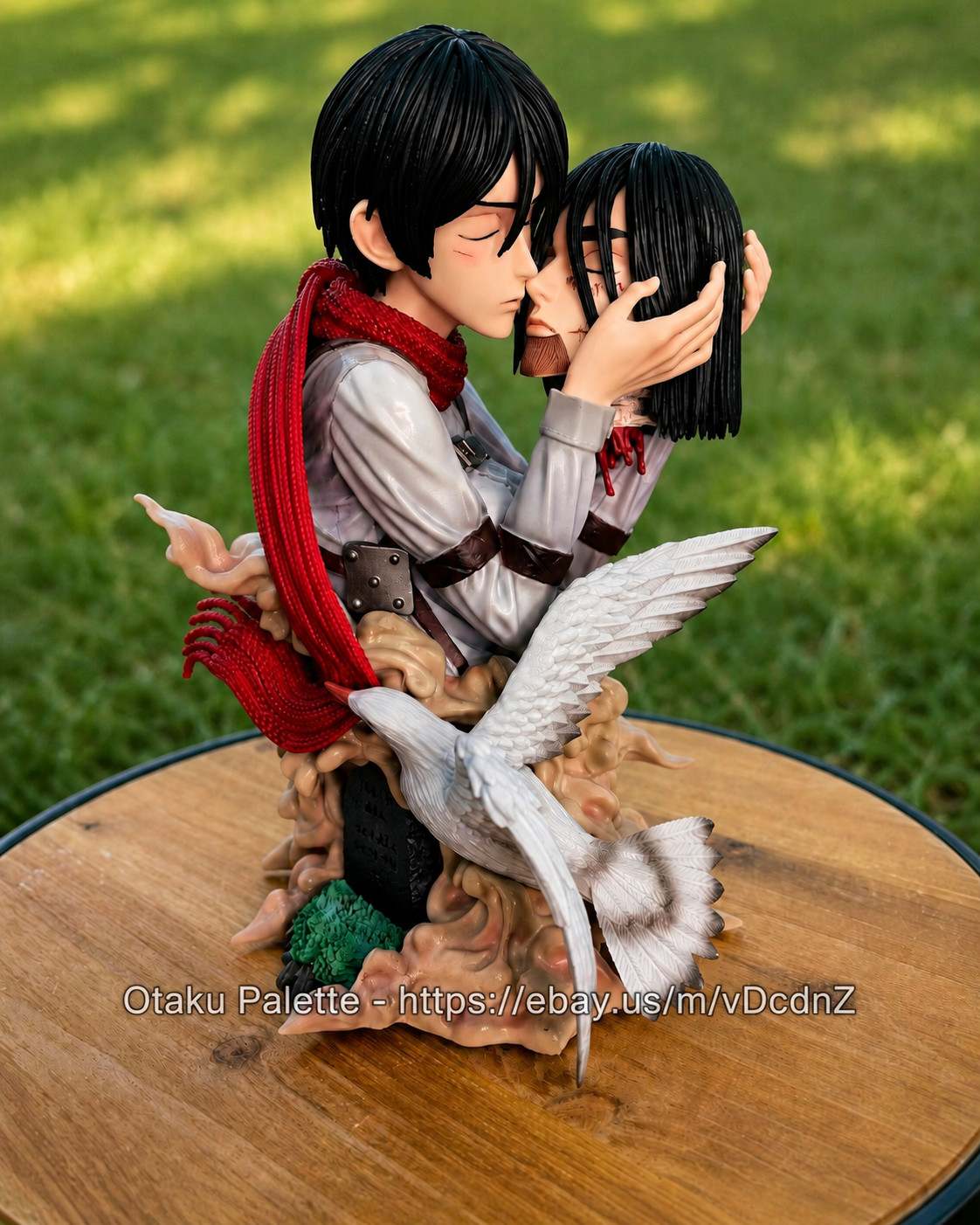 Eren Jaeger Mikasa Attack on Titan Figure Handmade Statues Anime Gift 22cm - NEW