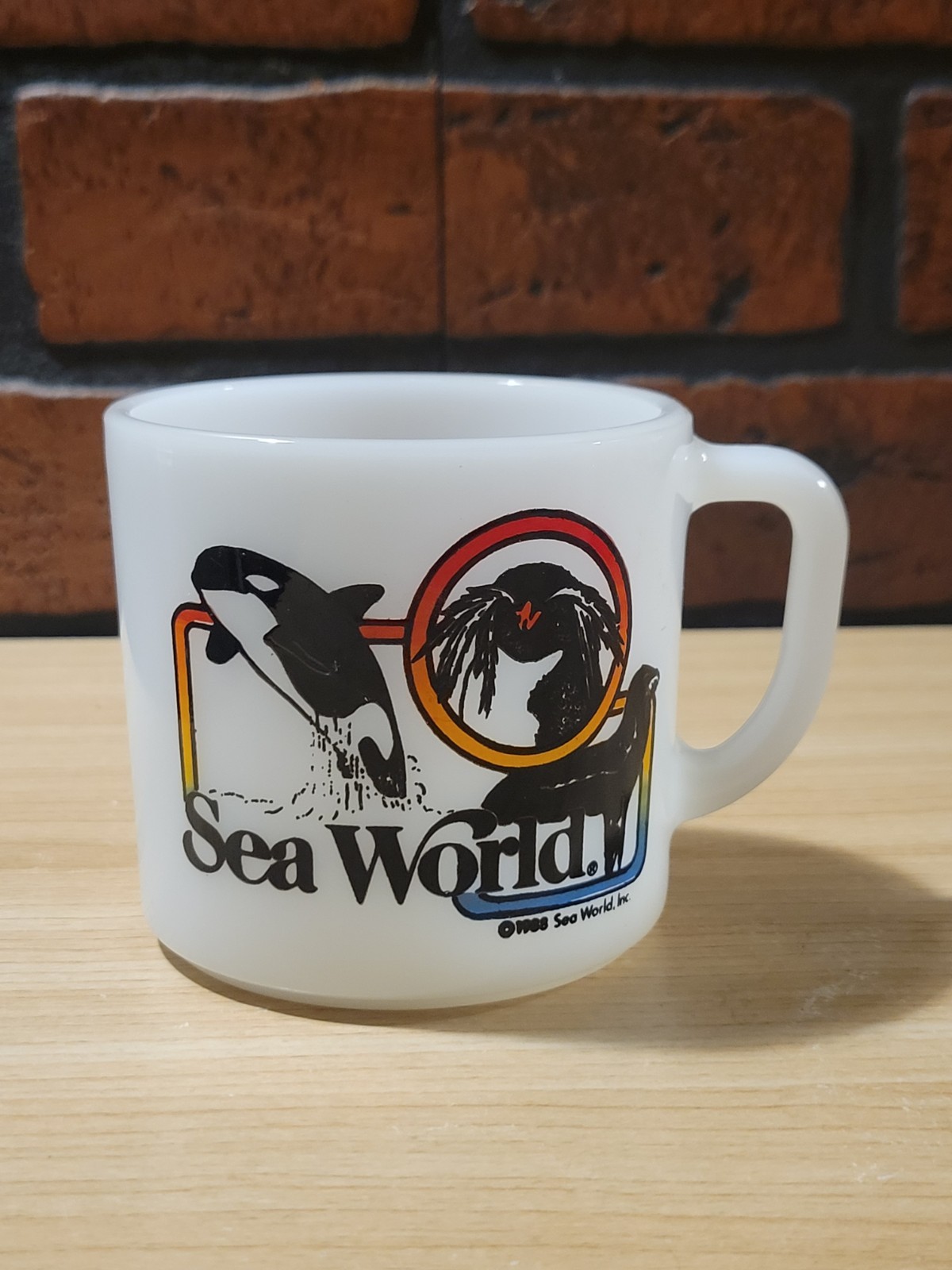 Vintage Anchor Hocking Sea World Souvenir Coffee Mug 1980s