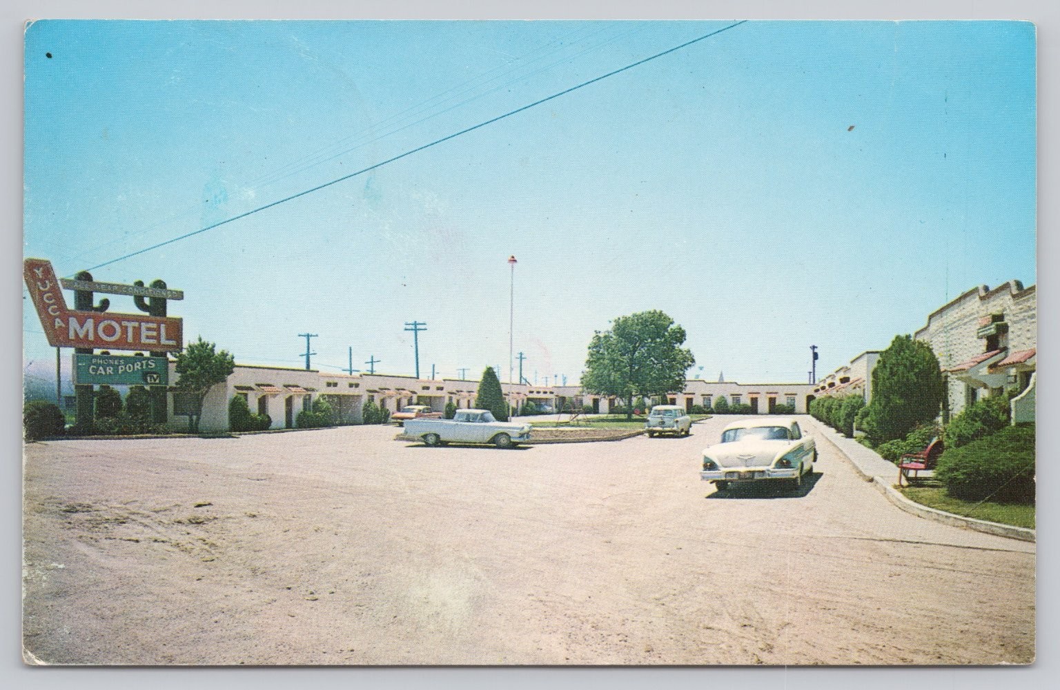 Guymon OK Yucca Motel Vintage 1960s Postcard Neon Sign