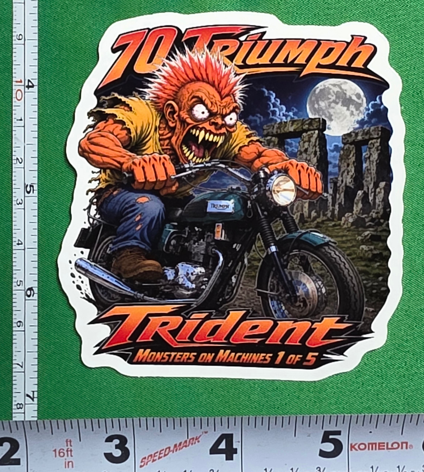 1970 Triumph Trident 9x9cm Durable Die-Cut Vinyl Sticker 1 of 5
