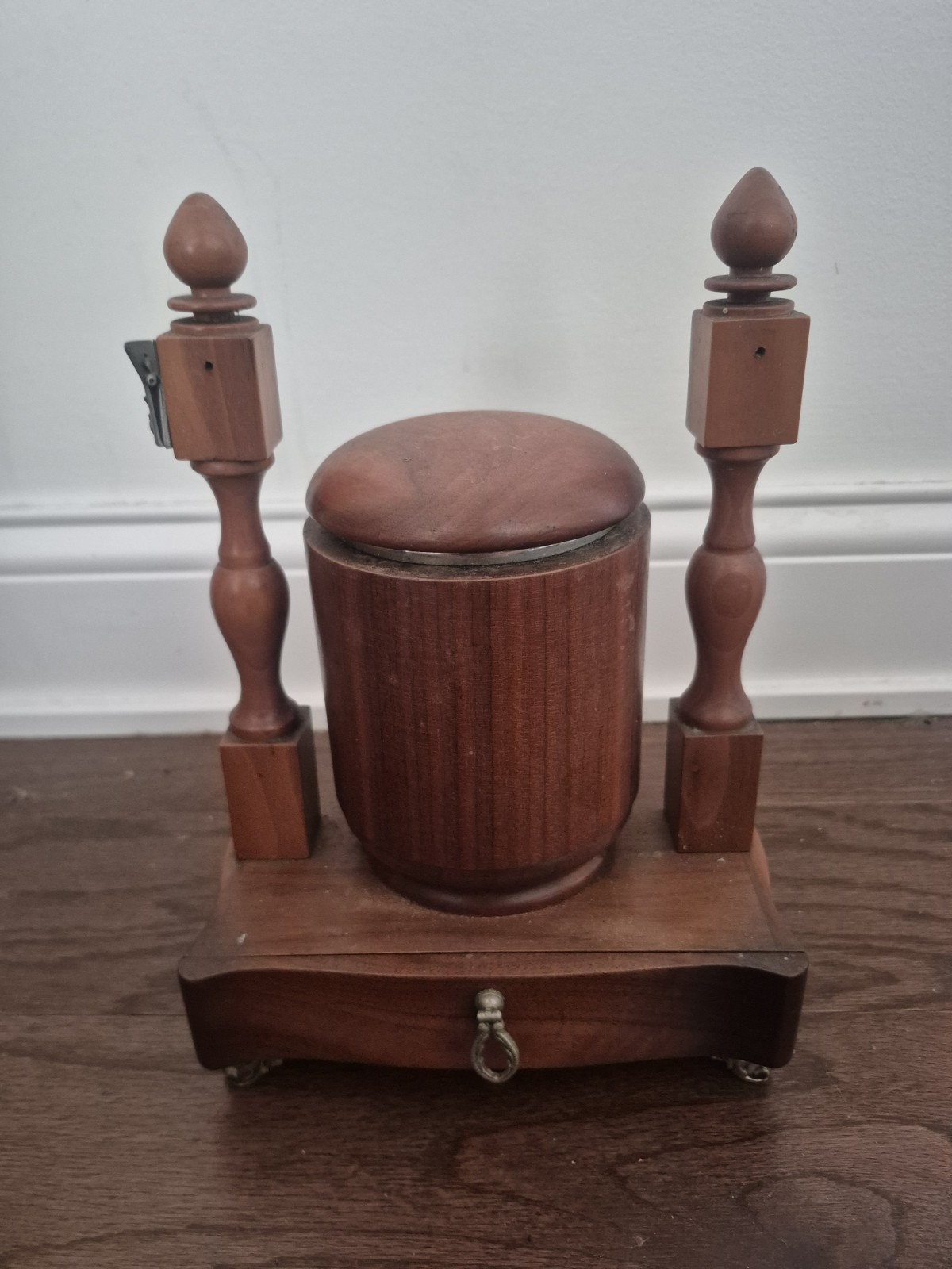 Vintage Iwan Ries Wooden Pipe Stand and Humidor