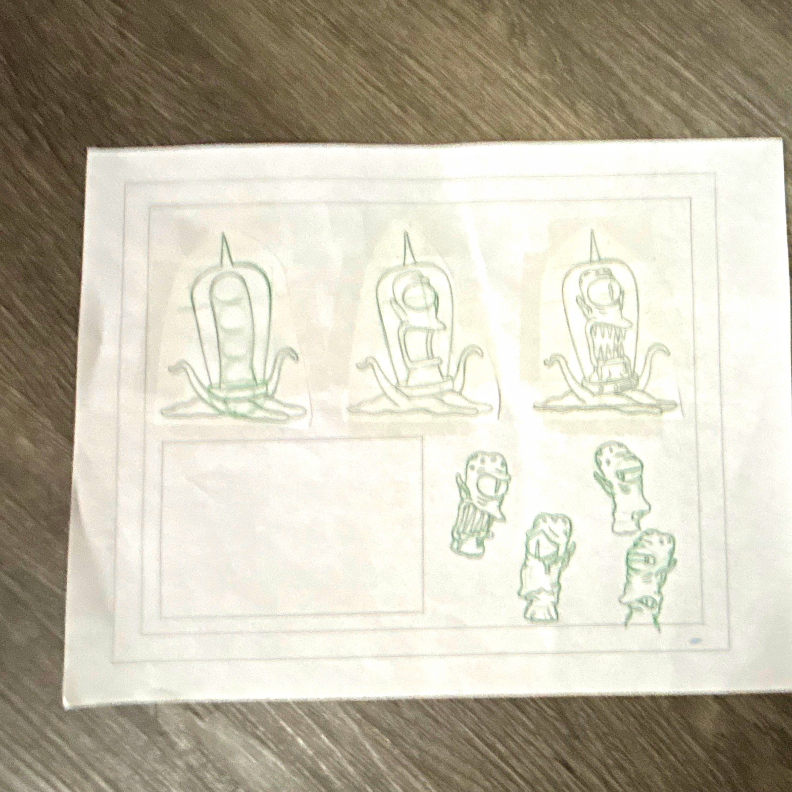 The Simpsons from Fox Network original sketches of the aliens 