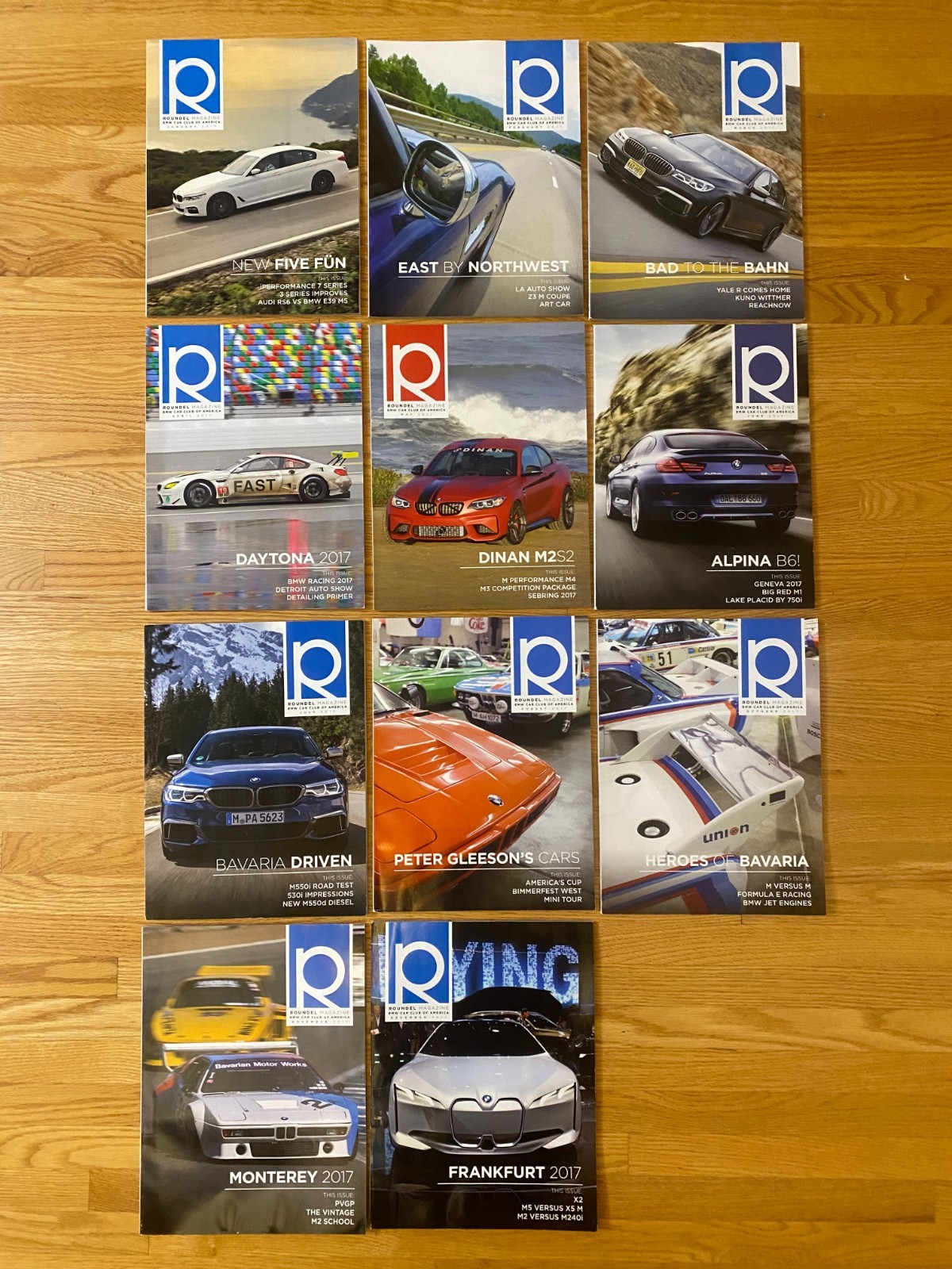 Lot of 11 BMW Roundel Magazine 2017 Vintage M1 1M Art Car Track M3 E30 Classic