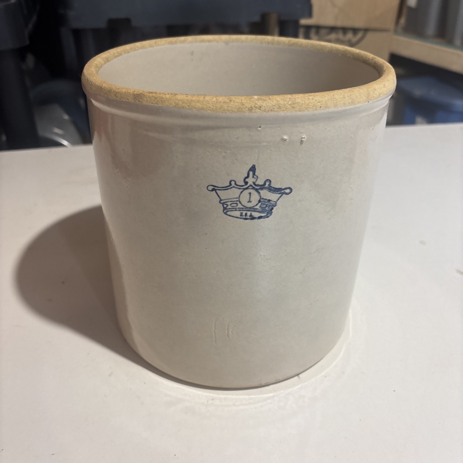 RRP Co Crock 1 Gallon Blue Crown Robinson Ransbottom Pottery USA Vintage