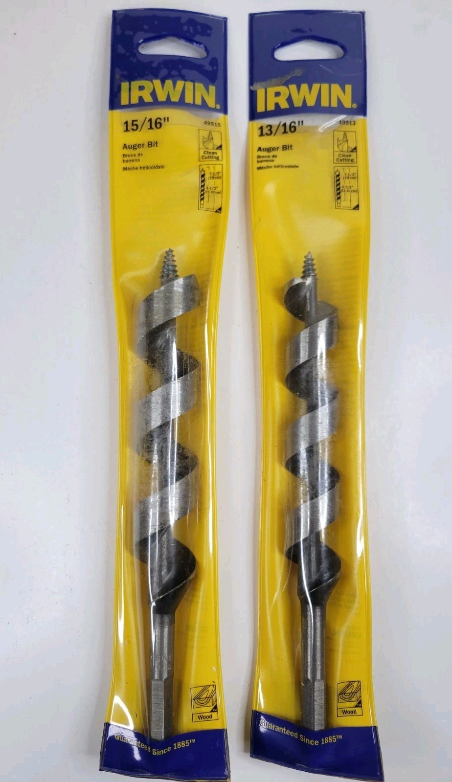 Lot of 2 IRWIN Auger Bits 13/16\ Lot of 2 IRWIN Auger Bits 13/16\