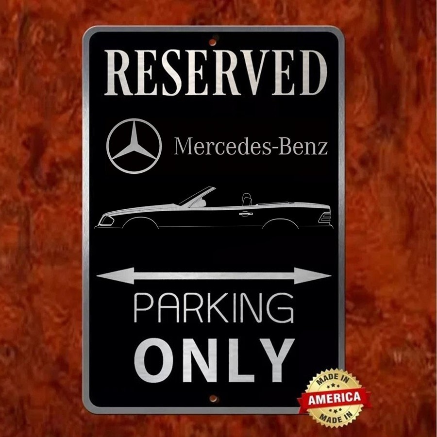 Mercedes 1998-2011 SL Classy Brushed Laser Etched Aluminum Parking sign 8x12