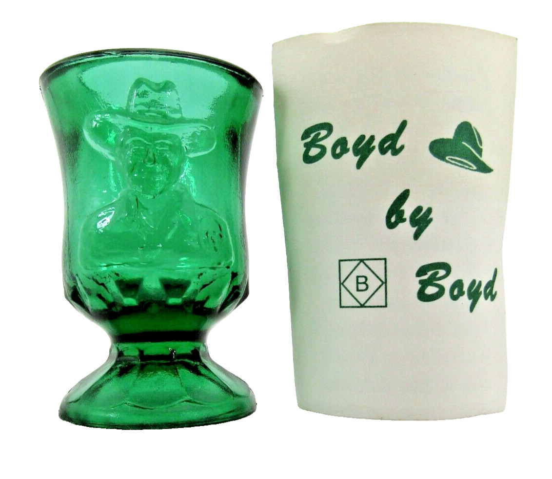 Boyd Art Glass 1998 LE Furr Green Hopalong Cassidy Cowboy Toothpick Holder #460 Boyd Art Glass 1998 LE Furr Green Hopalong Cassidy Cowboy Toothpick Holder #460