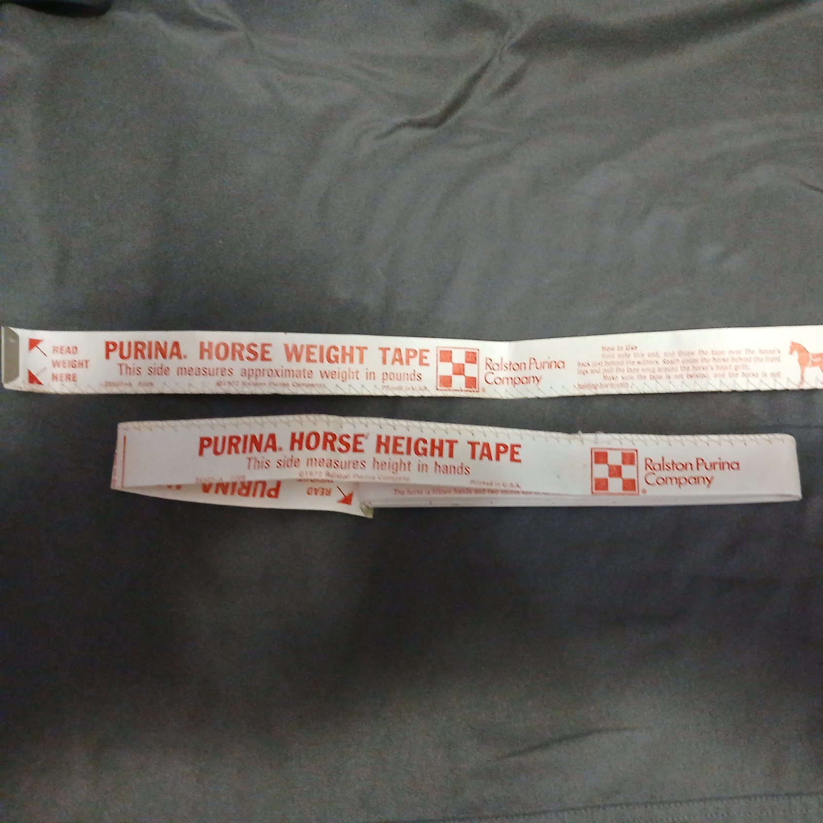 Vintage 1972 Purina Horse Height Tape & Weight Estimate For Horses & Colts Vintage 1972 Purina Horse Height Tape & Weight Estimate For Horses & Colts