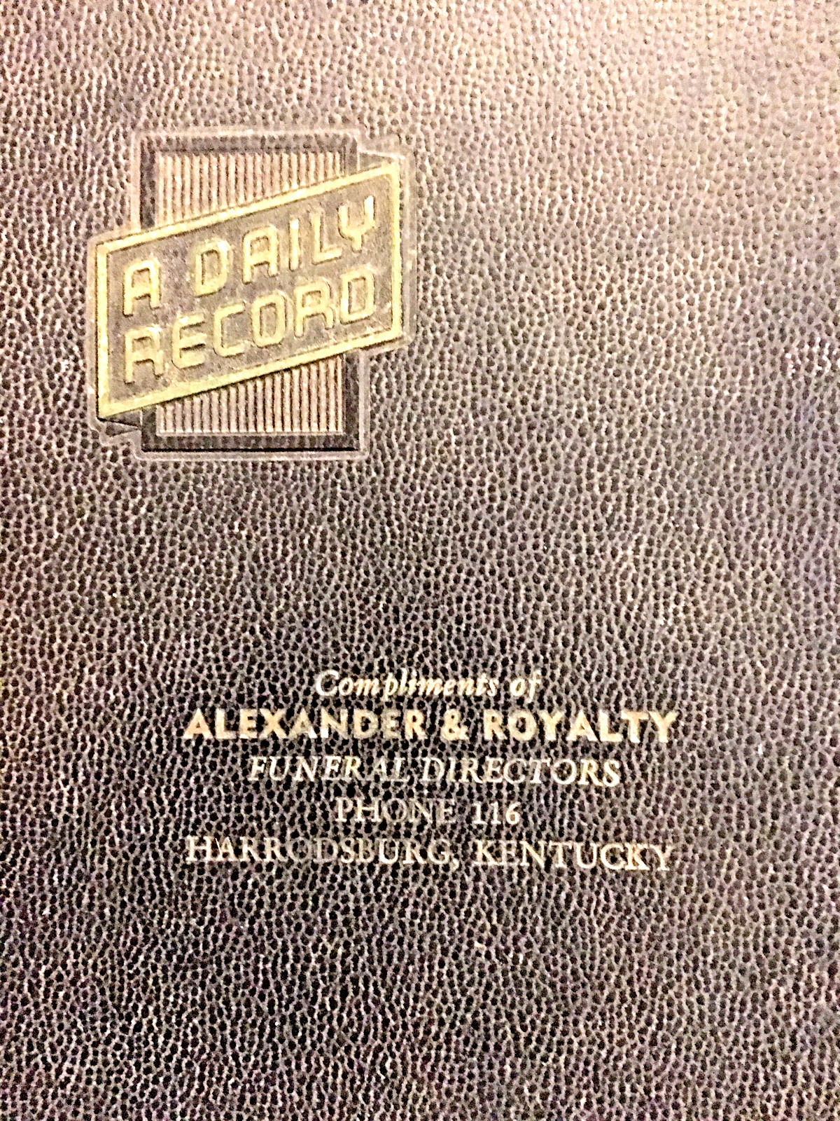 1949 A Daily Record / Appointment Book Alexander & Royalty – Harrisburg, KY