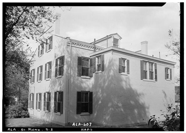 Montgomery Alabama Gilmer-Shorter-Lomax House 1935 Rear East View HABS