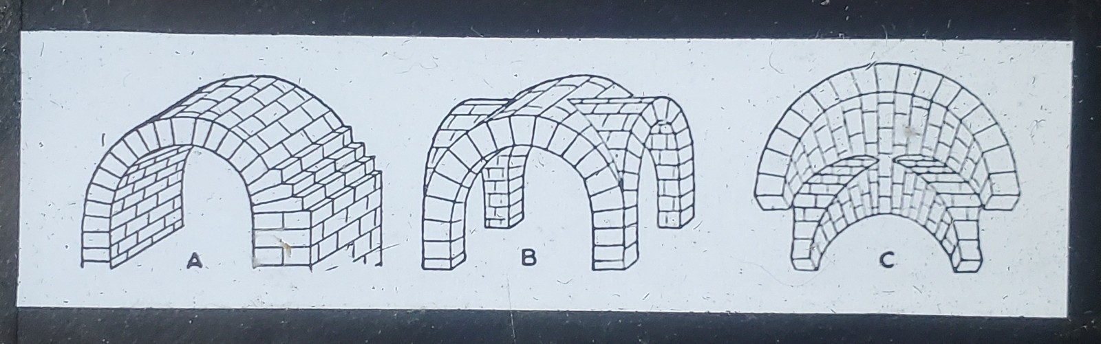 Barrel Vault, Groin Vault (Above And Below), Drawing, Magic Lantern Glass Slide