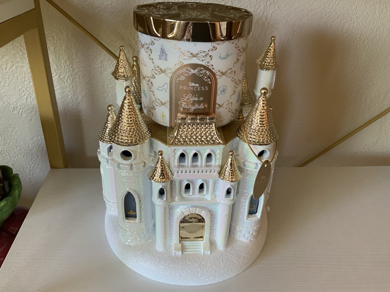 Bath and Body Works Disney Princess Castle Pedestal Candle holder + Candle