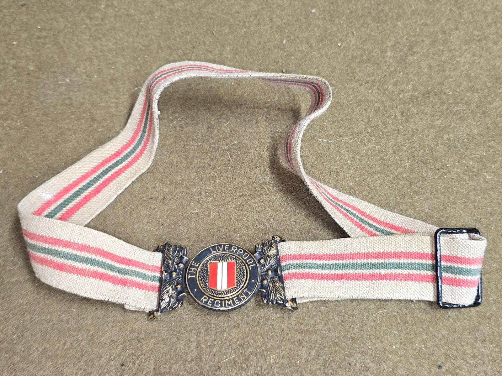 Vintage British Military The Liverpool Regiment Belt with Buckle