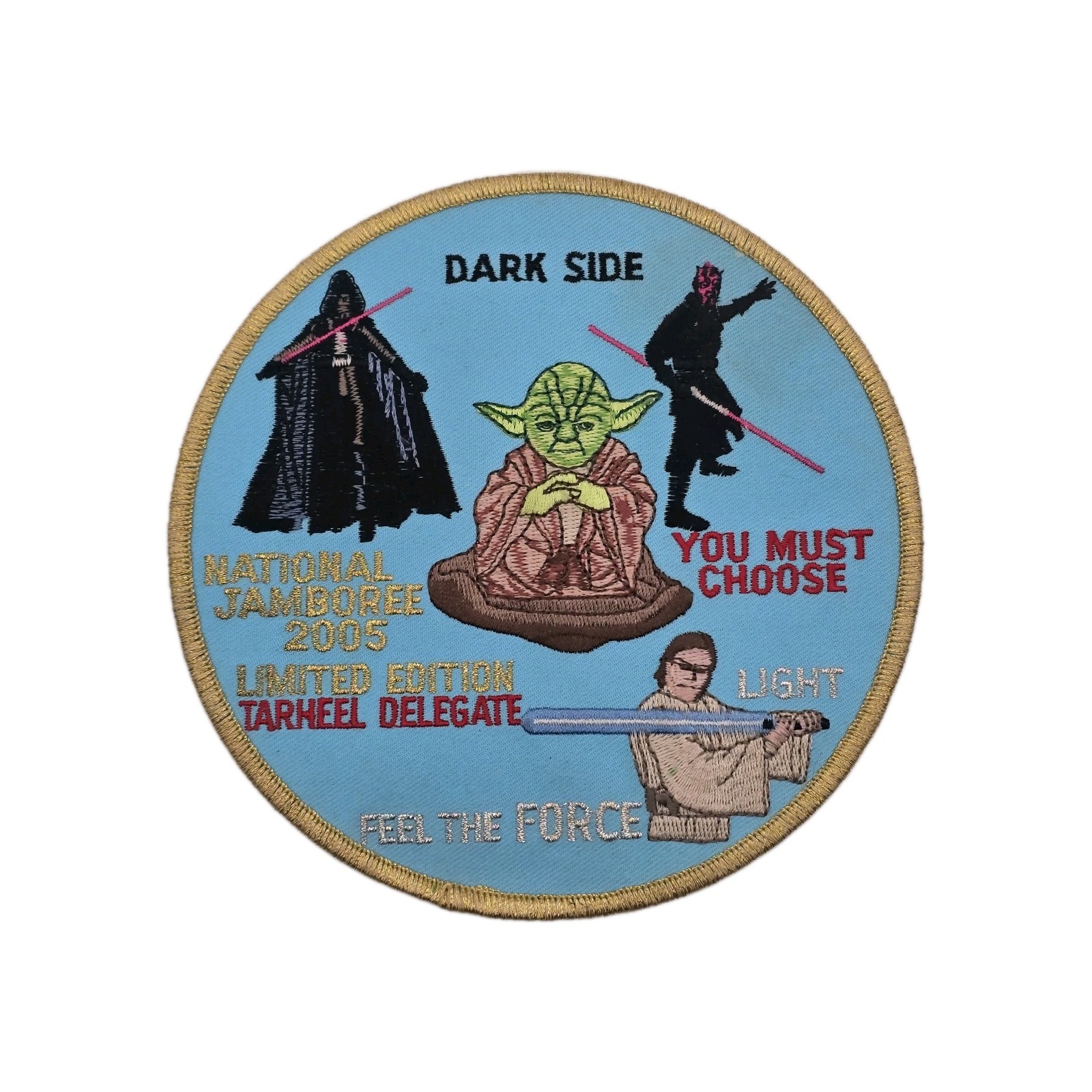 2005 BSA Boy Scout Jamboree Patch Tarheel Star Wars Yoda Darth Vader Maul Kenobi