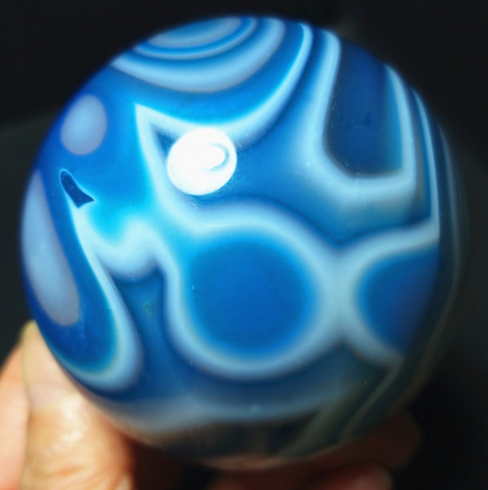 RARE 387.5g Natural Polishing Banded Agate Crystal Ball Healing AC1285