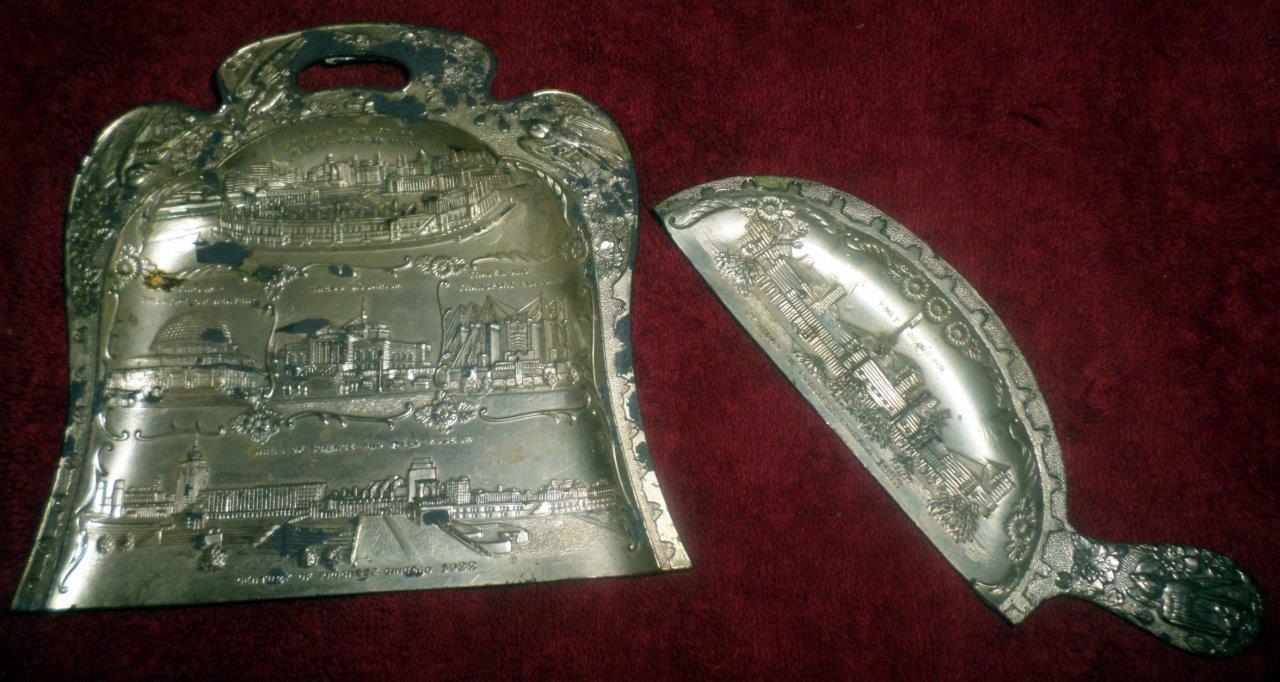 Vintage 1933 Chicago Worlds Fair Crumb Tray & Scraper N Shure Japan LOOK SP