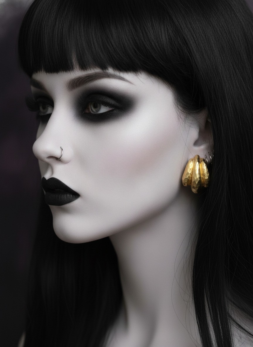 Vintage Gold-Tone Hammered Clip-On Earrings