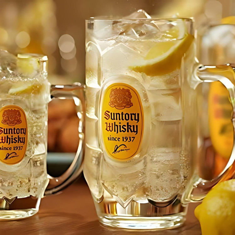 Suntory Kaku Highball Glasses 700ml - Classic Japanese Whiskey Mug Set of 2