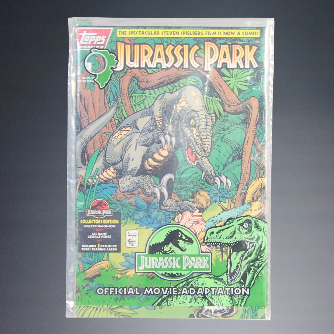 VINTAGE 1993 TOPPS COMICS JURASSIC PARK COLLECTORS EDITION COMIC #1 ORIG BAG+TC