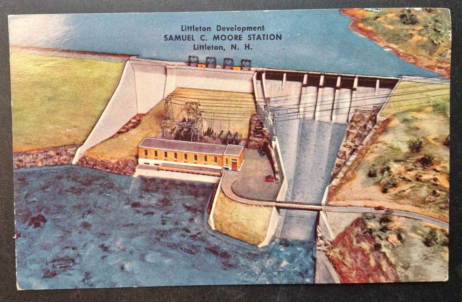 Littleton NH Aerial View of Samuel Moore Station Dam Circa 1950s
