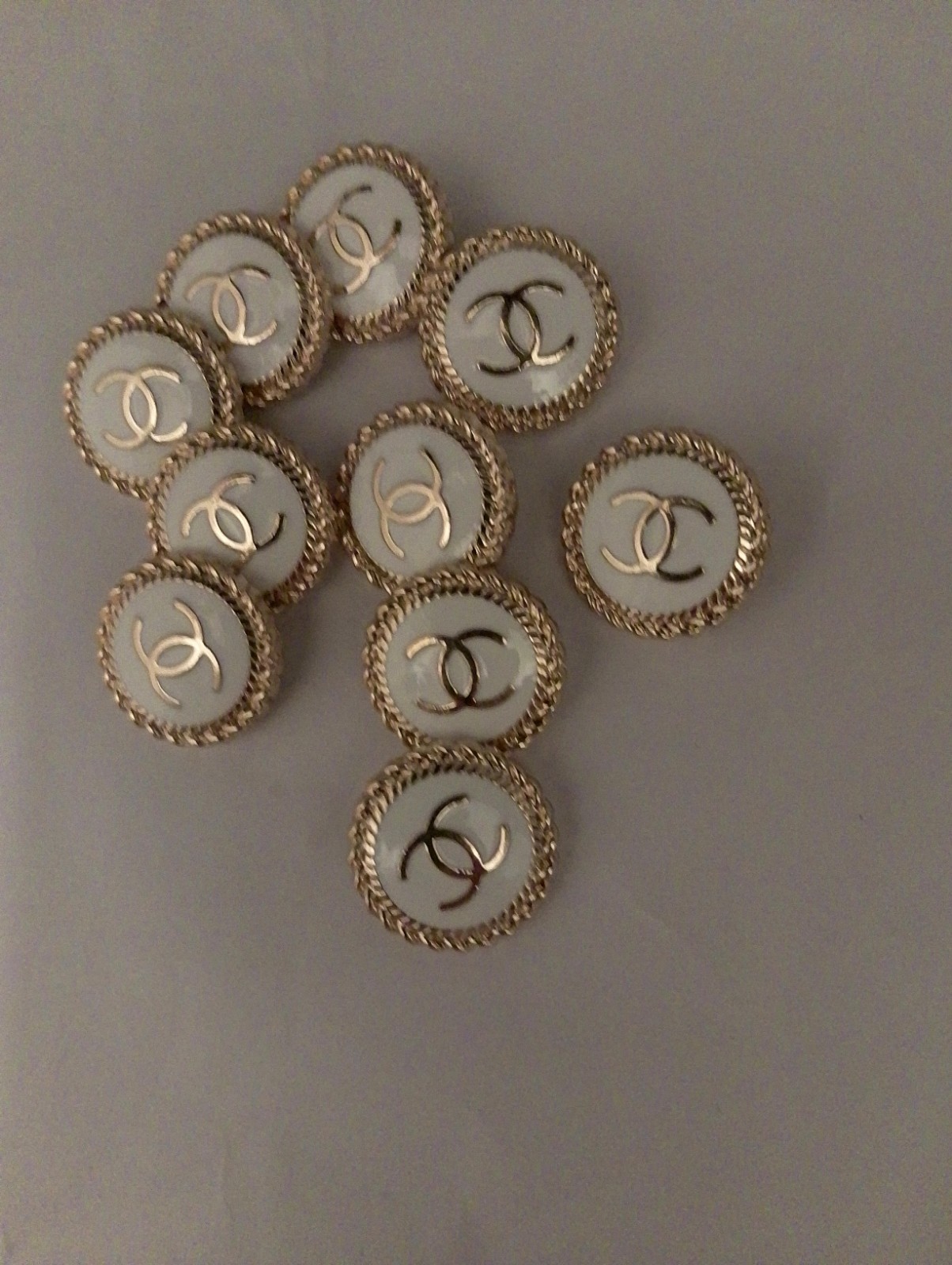 Lot Of ten 20 Mm Designer Cc Vintage Button Gold Tone Chanel 10 BUTTONS
