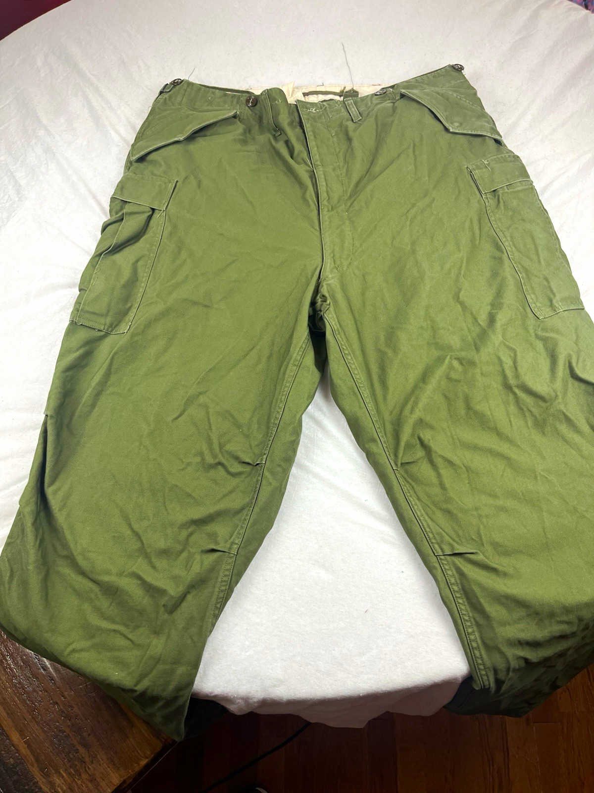 Vintage 1955 US Army M-1951 Field Cargo Pants OG-107 XL Long Korean War M51
