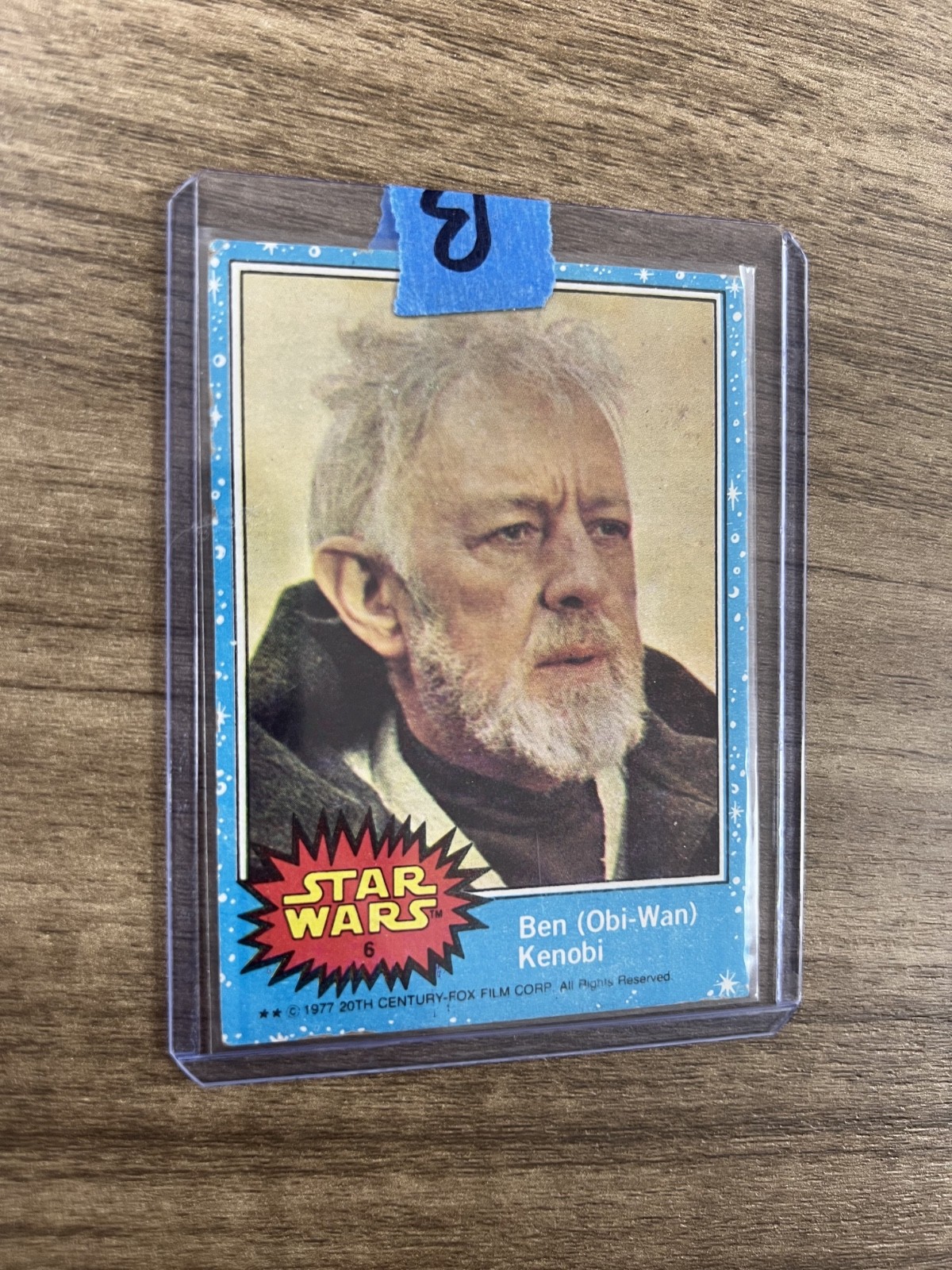 1977 TOPPS STAR WARS BLUE SERIES 1 #6 Ben (Obi-Wan) Kenobi - Great Centering