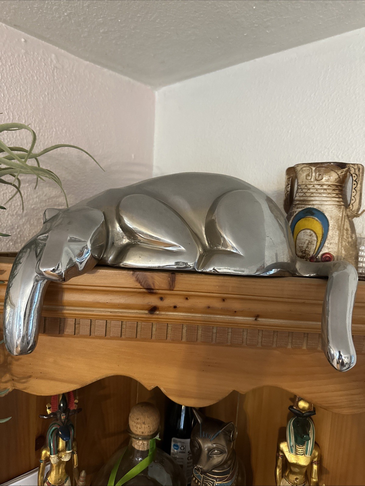 Vintage Dolbi Cashier 1985 Large Polished Chrome Resting Panther Made In Korea