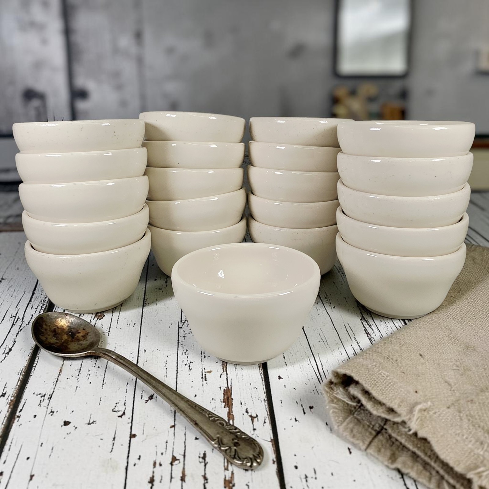 Bowl Ramekin Sauce Monkey Homer Laughlin White Restaurant Ware Approx 3.5