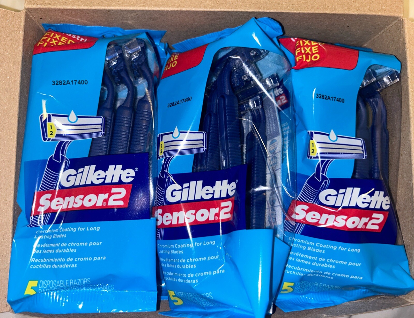 Gillette Sensor 2, Disposable Razor, 5ct, 6 Packs, NEW
