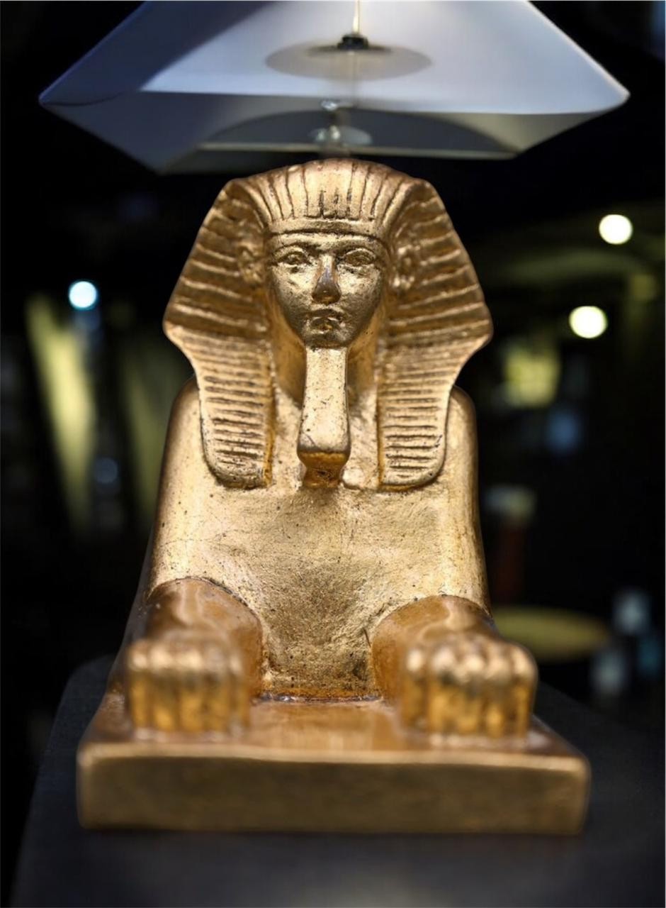 The Sphinx statue from ancient Egyptian Antiques-stone covered with gold leaf BC
