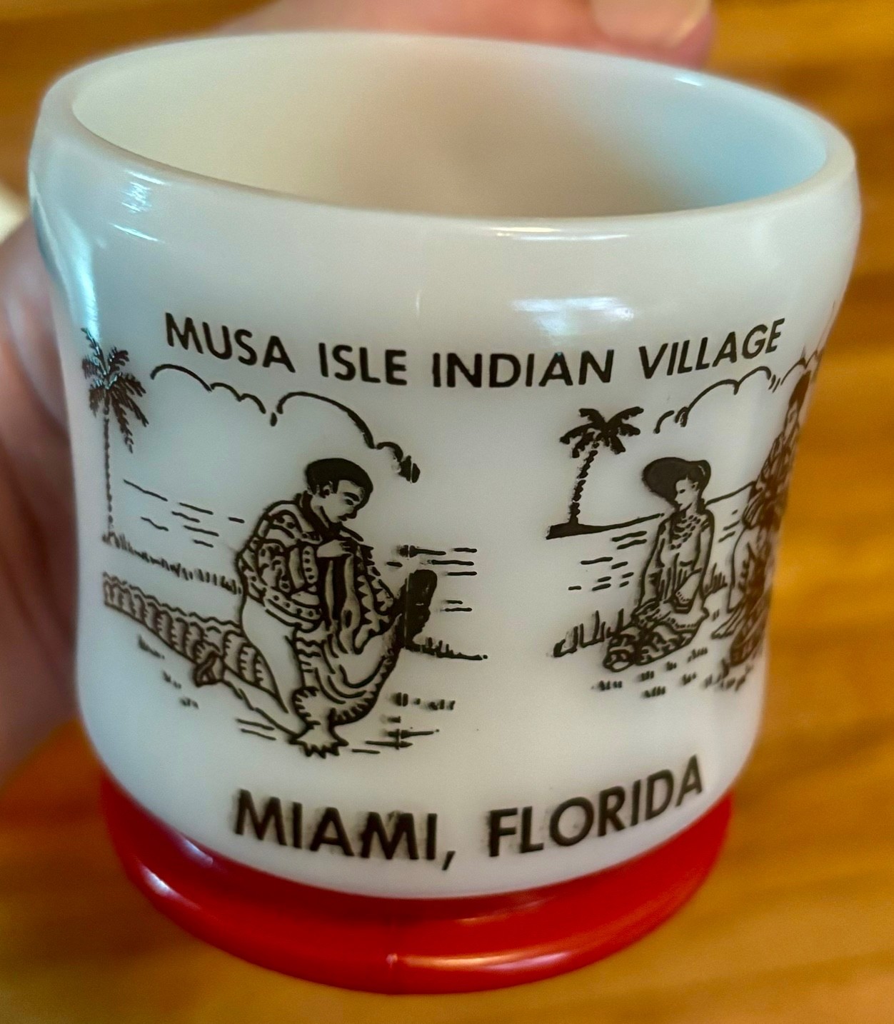 Vintage Miami Florida Musa Isle Seminole Indian Village Souvenir Hazel Atlas Mug