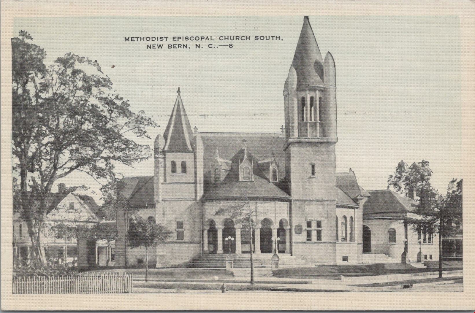 Postcard Methodist Episcopal Church South New Bern NC 