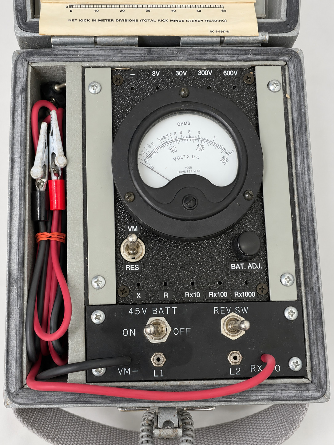 Vintage TS-26B/TSM Test Set Volt-Ohmmeter Military Signal Corps Apex Airtronics