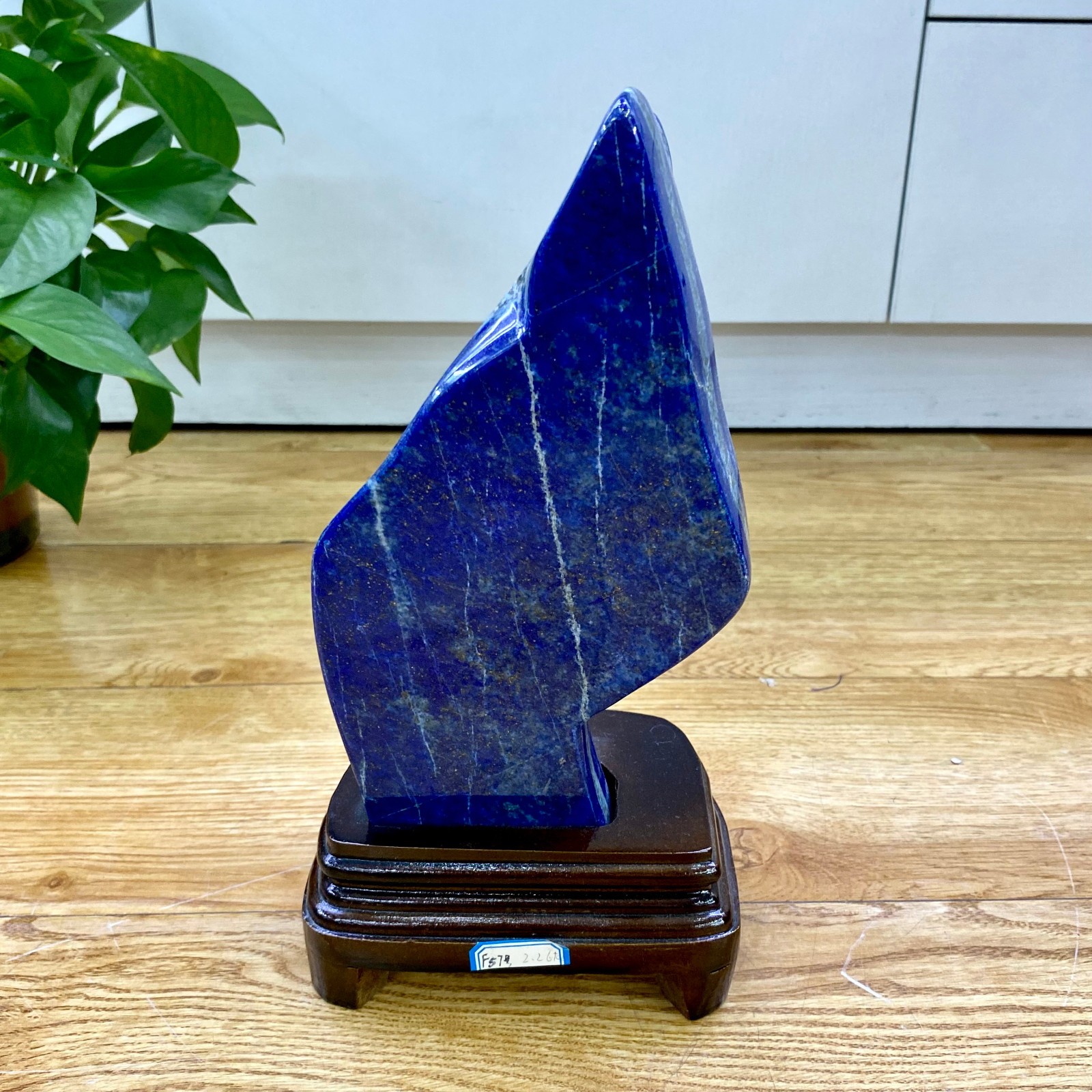 4.98LB TOP Natural Lapis Lazuli jasper quartz crystal Furnishing articles+stand