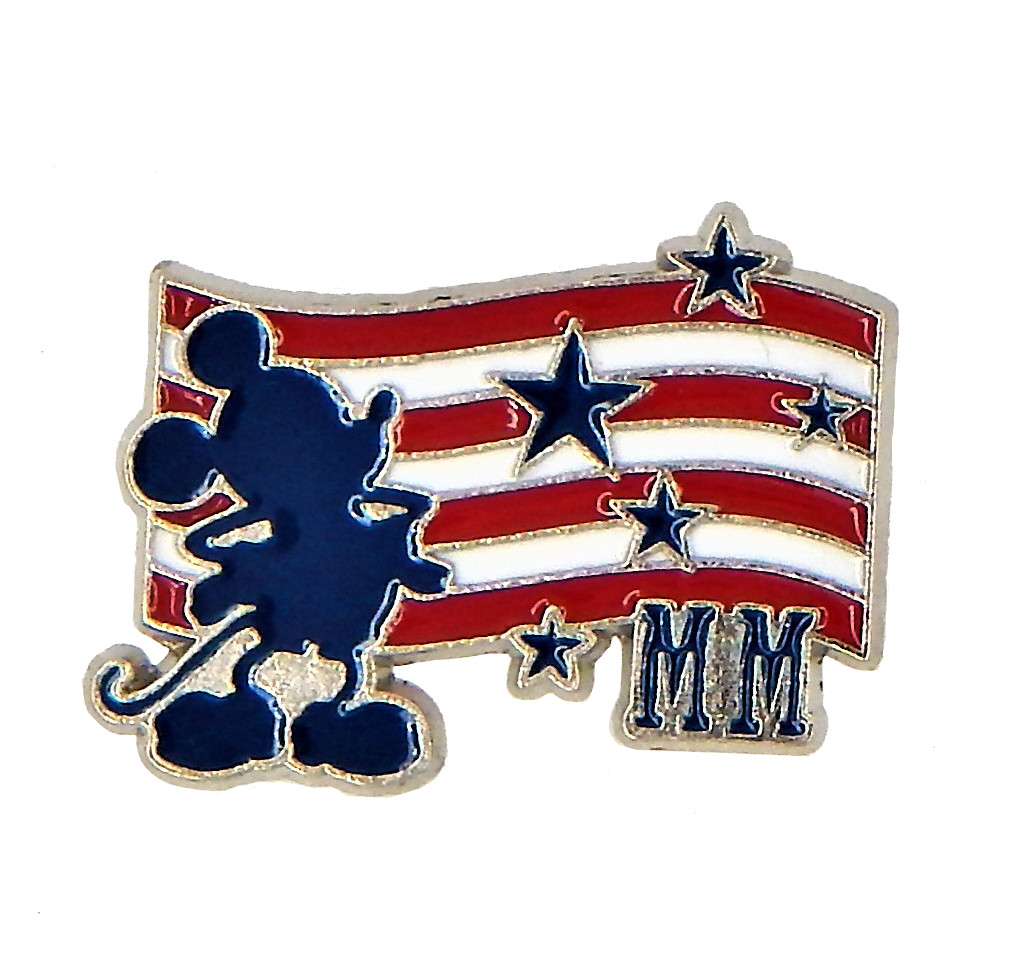 Mickey Mouse All American Booster Flag Individual Disney Park Trading Pin ~ New