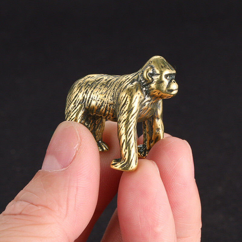 Solid Brass Orangutan Figurine Small Statue Home Ornament Figurines Collectibles