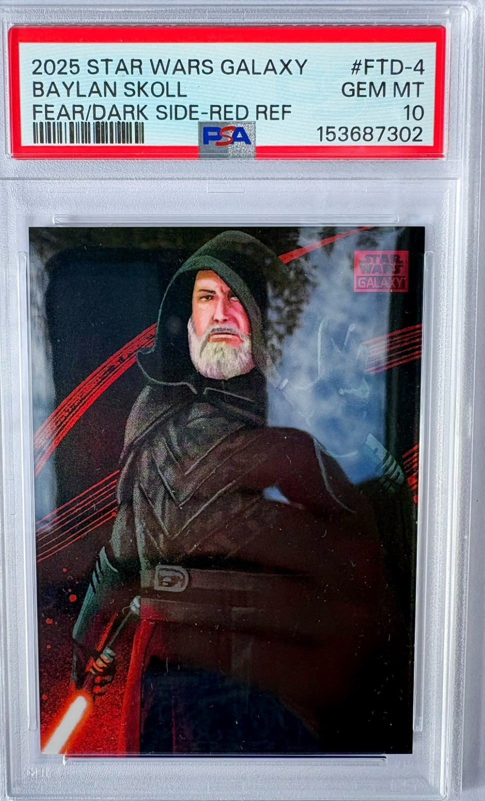 2025 Topps Star Wars Galaxy #FTD-4 Baylan Skoll Fear/Dark Side 3/5 Red PSA 10 2025 Topps Star Wars Galaxy #FTD-4 Baylan Skoll Fear/Dark Side 3/5 Red PSA 10