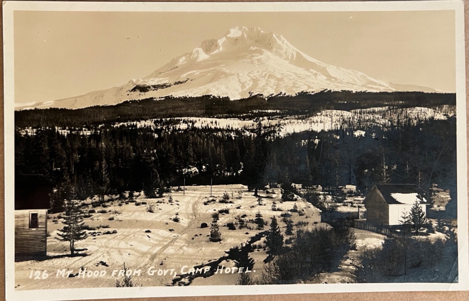 RPPC Government Camp Hotel Mt Hood Oregon Real Photo Postcard c1930 RPPC Government Camp Hotel Mt Hood Oregon Real Photo Postcard c1930