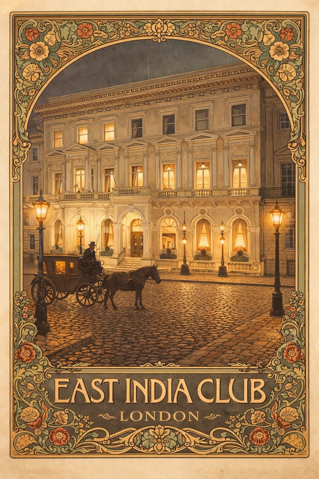 🗺️ Vintage East India Club London Poster 24x36” - Classic Art Print - 200GSM 🗺️ Vintage East India Club London Poster 24x36” - Classic Art Print - 200GSM